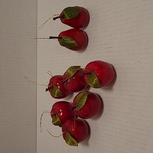 Set of 8 Apple and Pear Orniments